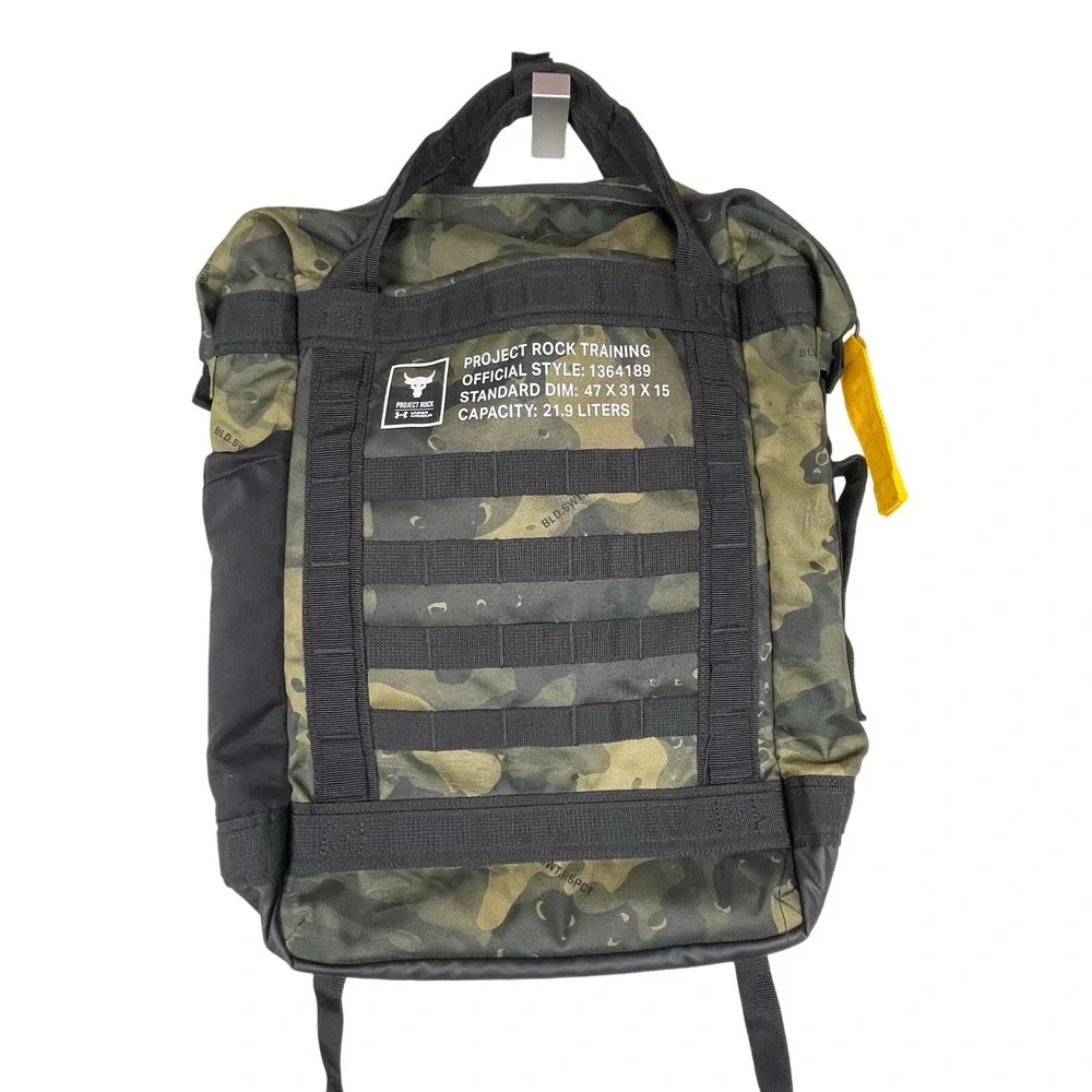 Under Armour Project Rock Box Duffle Backpack Dwayne‎ Johnson Camo Training UA